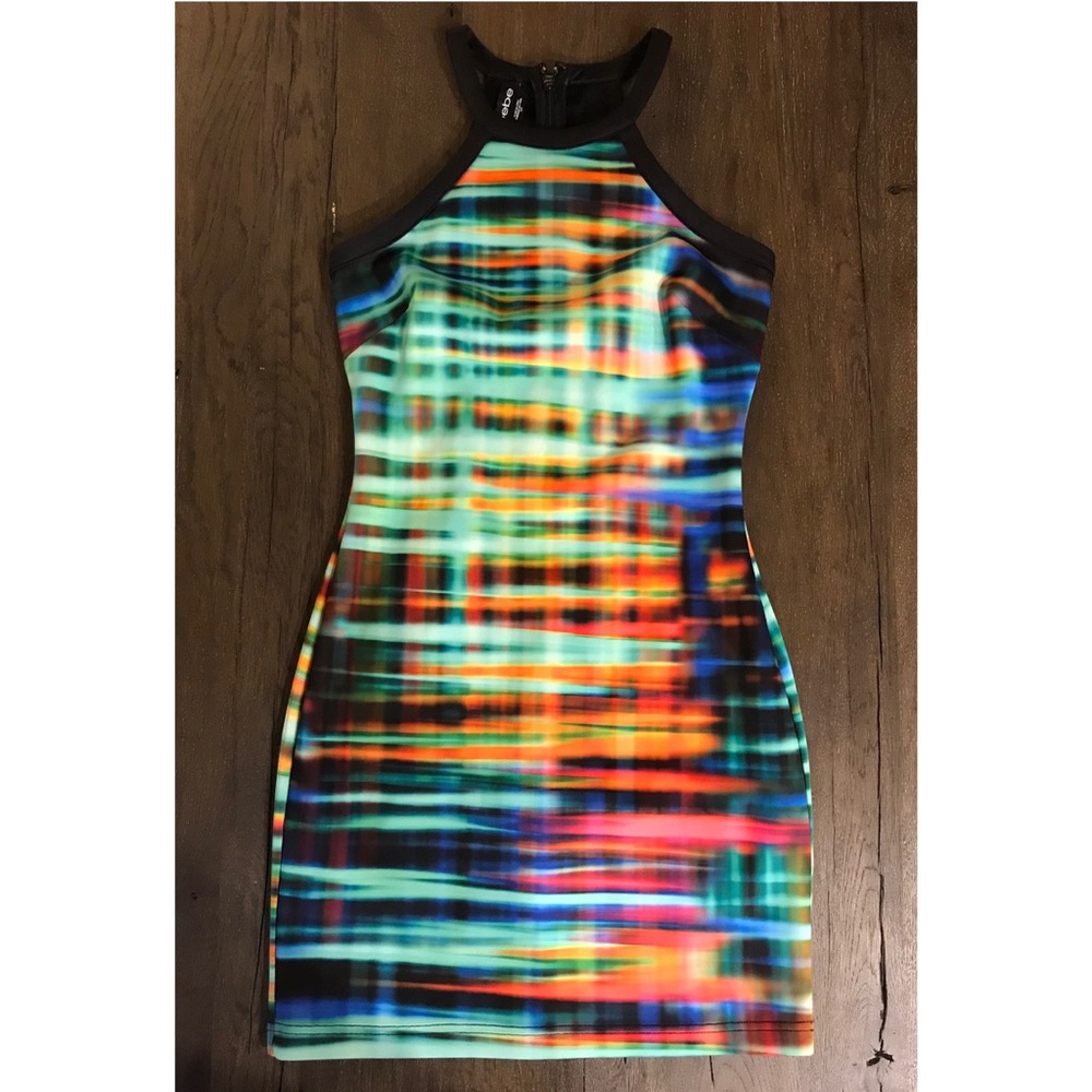 Bebe Colorful Print Party Dress